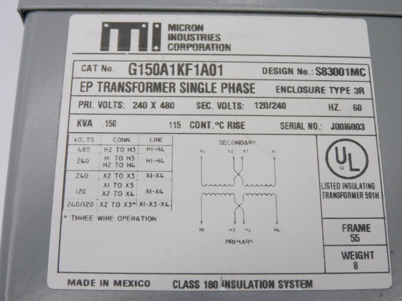 MICRON INDUSTRIES G150A1KF1A01 240/480V NSMP