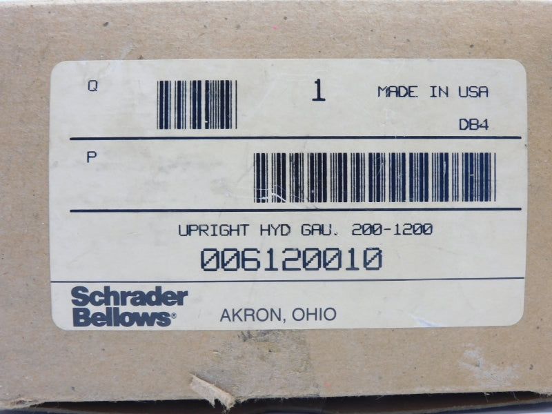 SCHRADER BELLOWS 006120010 200-1200PSI NSMP