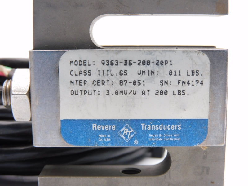 REVERE TRANSDUCERS 9363-B6-200-20P1 NSNP