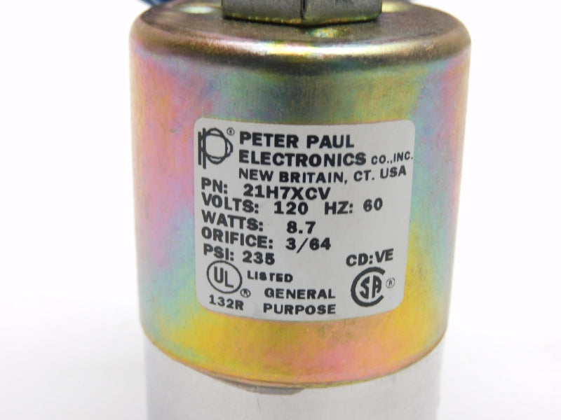 PETER PAUL 21H7XCV 120V 235PSI 3/64" NSMP