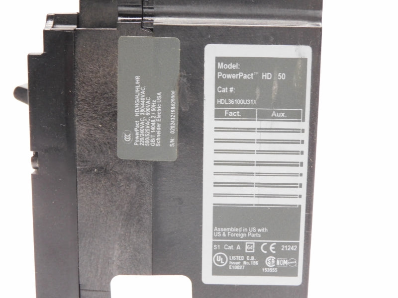 SQUARE D HDL36100U31X 750V 100A (AS PICTURED) NSNP