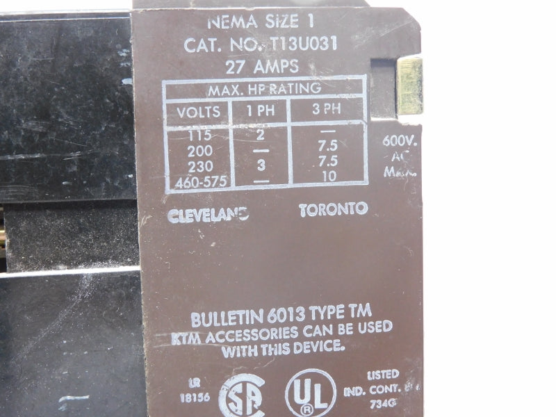 SYLVANIA T13U031 110-120V 27A UNMP