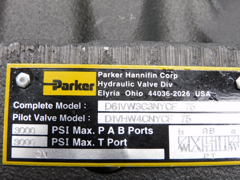 PARKER D61VW3C3NYCF-75 110/120V .42-50A 6000PSI NSMP