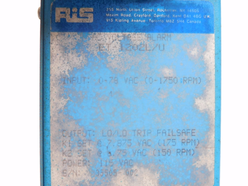RIS ET-1202L/U 115VAC (0-1750RPM) NSNP