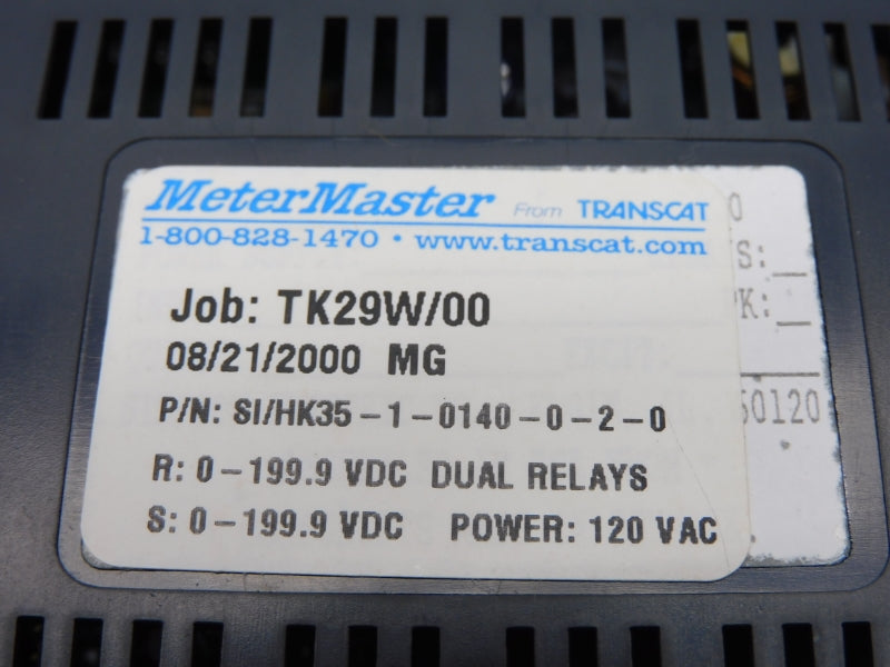 METER MASTERS SI/HK35-1-0140-0-2-0 0-199.9VDC NSMP