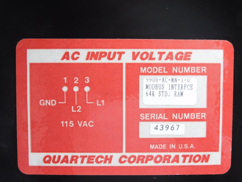 QUARTECH 9900-AC-MN-1-0 115VAC NSNP