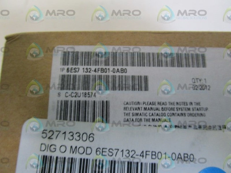 SIEMENS SIMATIC 6ES7132-4FB01-0AB0 DIGITAL OUTPUT (PKG OF 5) *FACTORY SEALED*