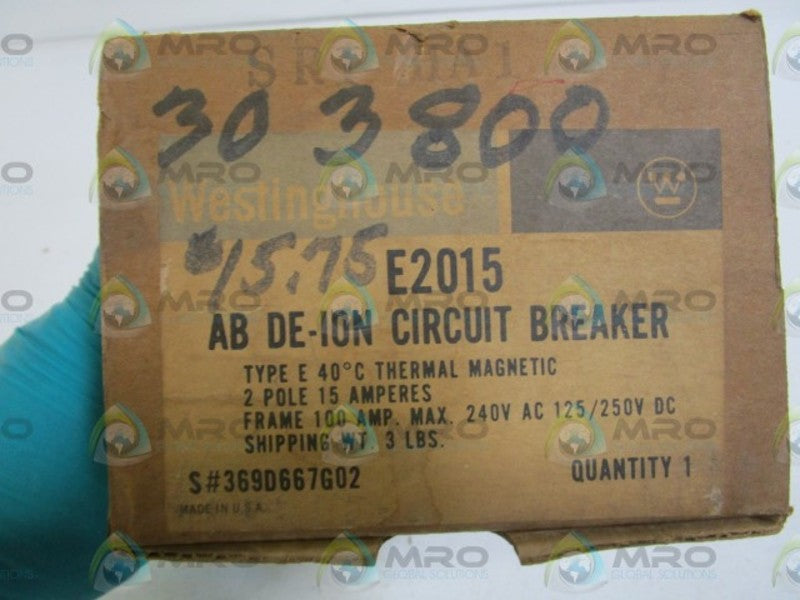 WESTINGHOUSE CIRCUIT BREAKER E2015 *NEW IN BOX*