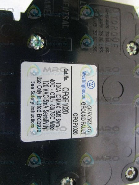 WESTINGHOUSE CIRCUIT BREAKER QPGF1020 *NEW IN BOX*