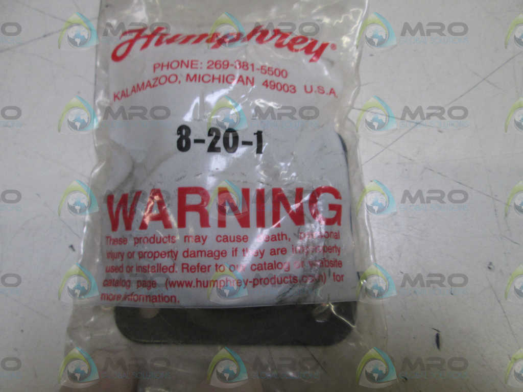 HUMPHREY SOLENOID MOUNTING BASE 8-20-1 *NEW IN FACTORY BAG*