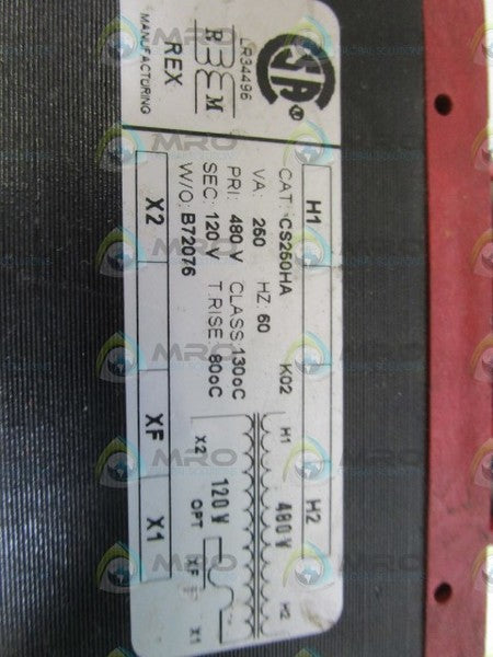 REX TRANSFORMER CS250HA (AS PICTURED) *USED*