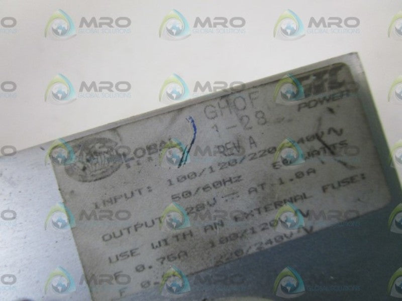 GLOBAL POWER SUPPLY GHOF 1-28 *USED*