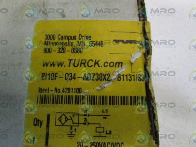 TURCK TURCK BI10F-Q34-ADZ30X2-B1131/S34 PROXIMITY SENSOR *NEW IN BOX*