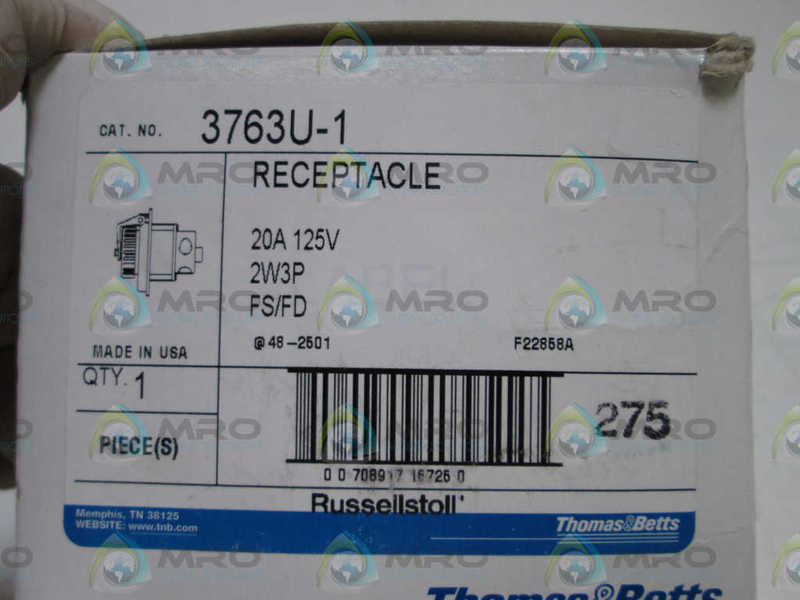 THOMAS & BETTS RECEPTACLE 3763U-1 *NEW IN BOX*