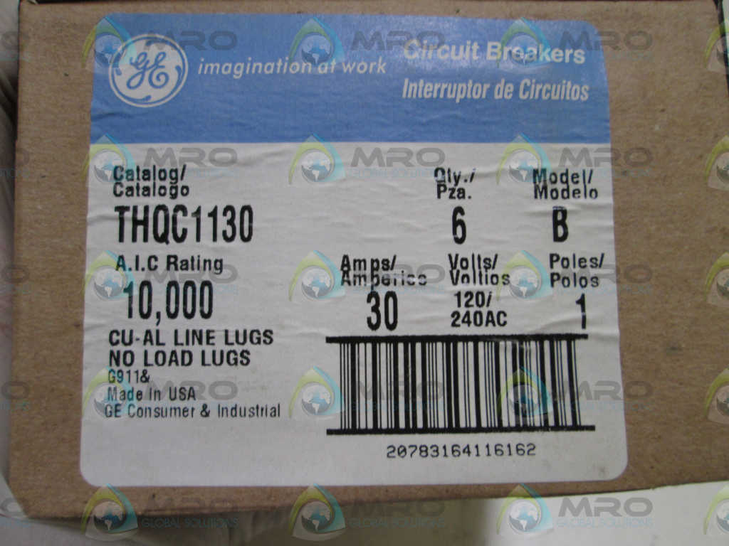 LOT OF 6 GENERAL ELECTRIC CIRCUIT BREAKER THQC1130 *NEW IN BOX*