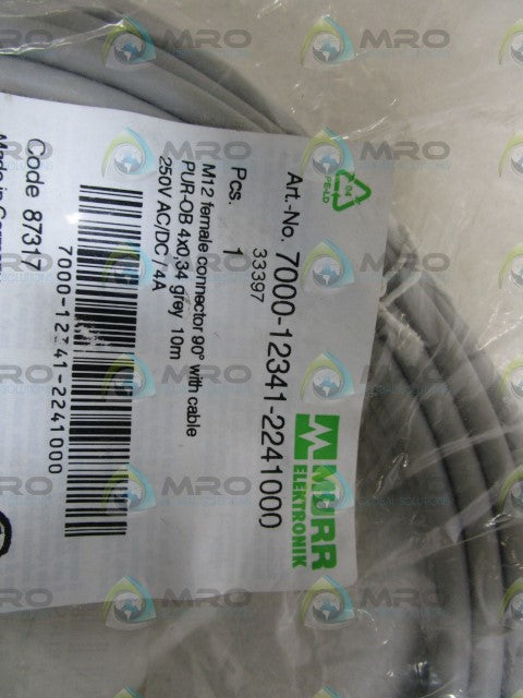 MURR ELEKTRONIK FEMALE CONNECTOR 7000-12341-2241000 *NEW IN FACTORY BAG*