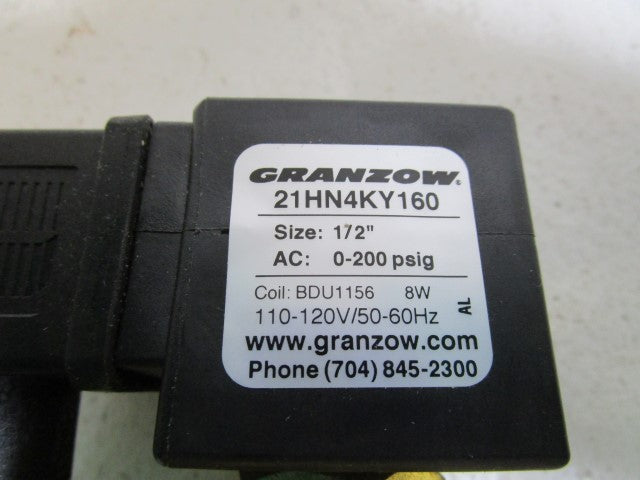 GRANZOW 1/2" SOLENOID VALVE 21HN4KY160/DA1156 *NEW IN BOX*