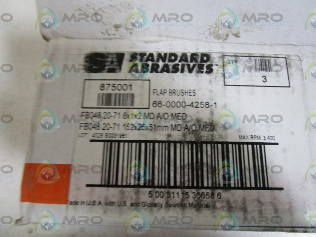 LOT OF 3 STANDARD ABRASIVES FLAP BRUSHES 66-0000-4258-1 *NEW IN BOX*