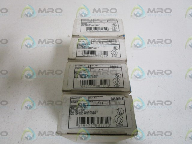 LOT OF 4 LEVITON GROUND FAULT CIRCUIT INTERRUPTER 6899-I *NEW IN BOX*