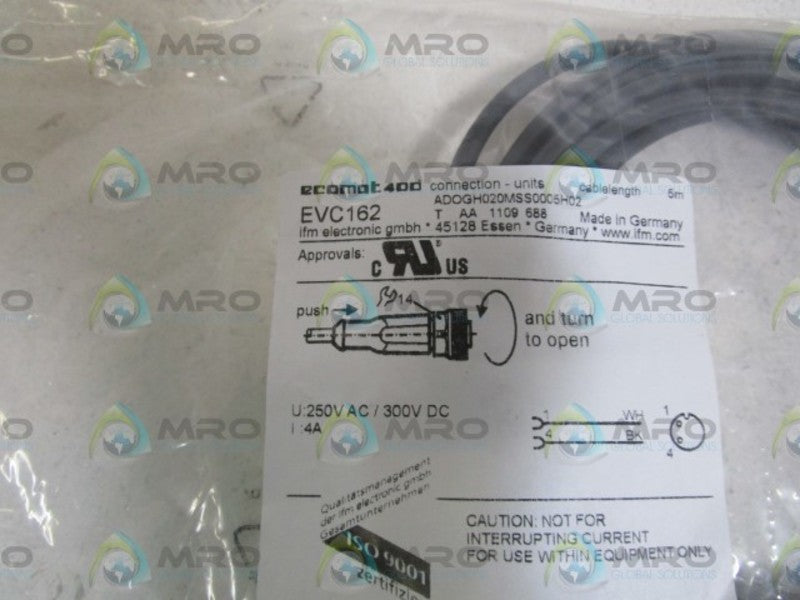 IFM EFECTOR EVC162 SOCKET FOR SENSORS W/ M12 CONNECTOR *NEW IN FACTORY BAG*