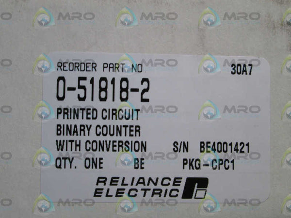 RELIANCE ELECTRIC CONVERTER BOARD 0-51818-2 (REMANUFACTURED)