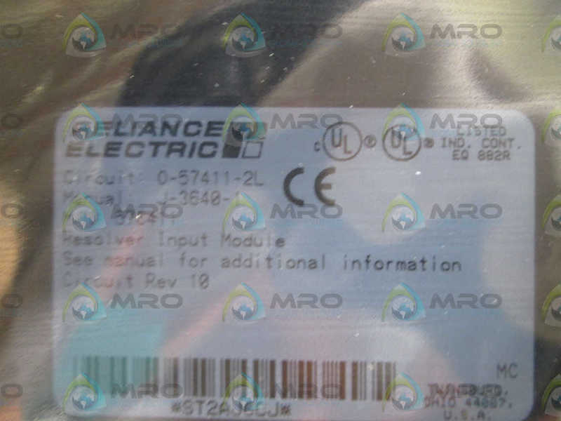 RELIANCE ELECTRIC INPUT MODULE 0-57411-2L (REMANUFACTURED)