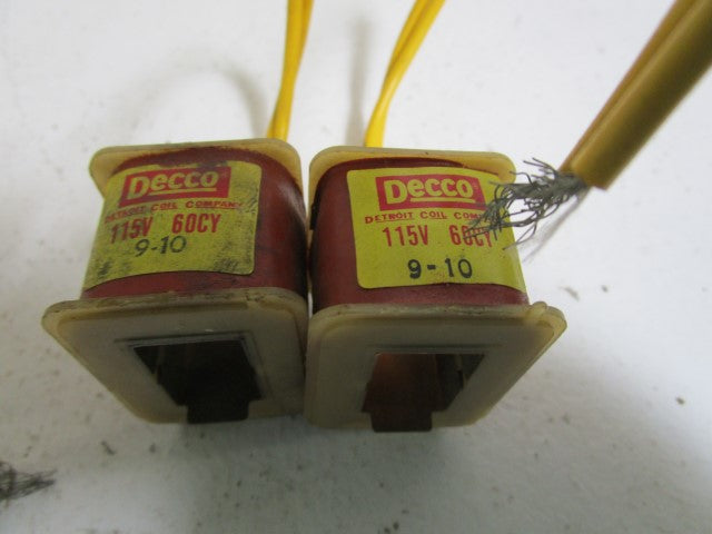 LOT OF 2 DECCO COIL 115V 9-10 (AS PICTURED) *NEW NO BOX*