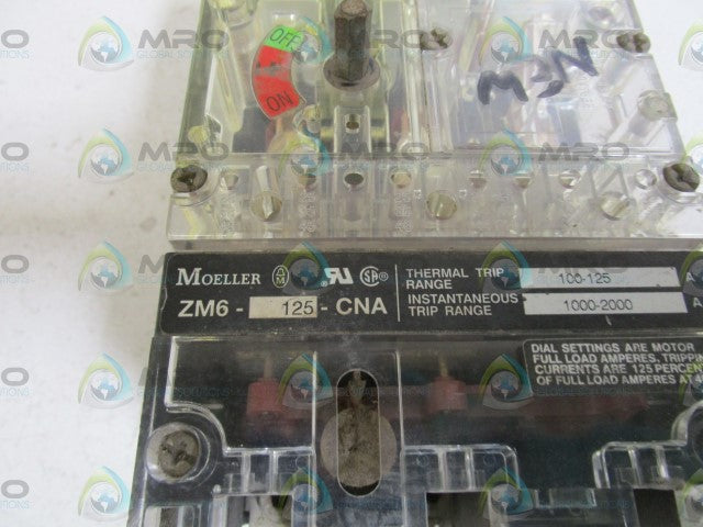 KLOCKNER MOELLER NZM6b-160/ZM6-125-CNA CIRCUIT BREAKER *USED*
