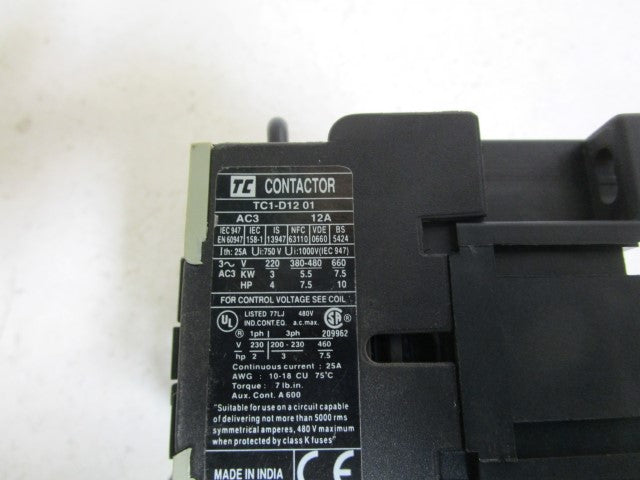 TC 120V CONTACTOR TC1-D1201 *NEW NO BOX*