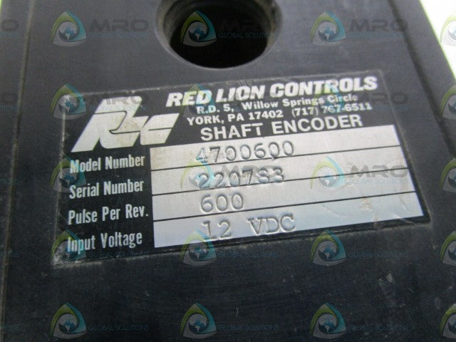 RED LION SHAFT ENCODER 4700600 *USED*