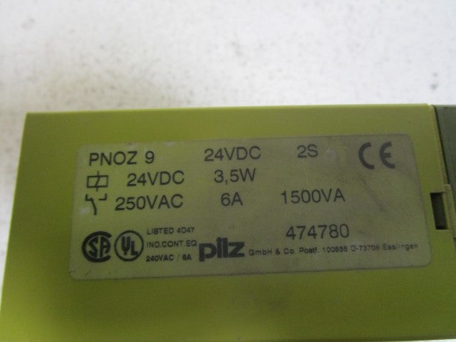 PILZ SAFETY RELAY 24VDC PNOZ9 *USED*