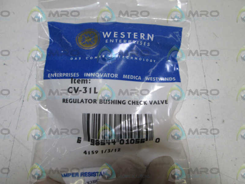 WESTERN ENTERPRISES REGULATOR BUSHING CHECK VALVE CV-31L  NSMP