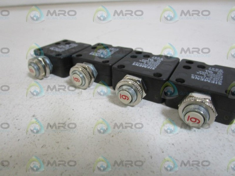 LOT OF 4 SIEMENS CIRCUIT BREAKER 6AMPS W58-XB1A4A-6 *USED*