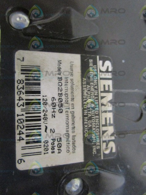 SIEMENS BQ2B050 CIRCUIT BREAKER 50A *USED*