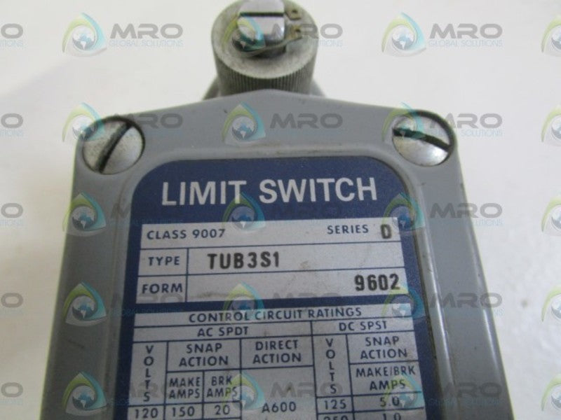 SQUARE D LIMIT SWITCH 9007-TUB3S1 *USED*