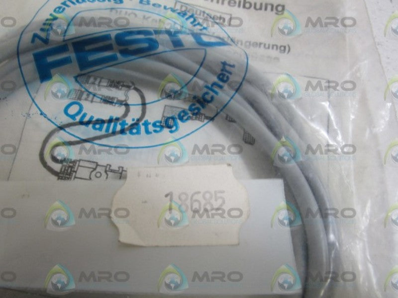 FESTO CABLE (18685) KM12-DUO-M8-GDGD * NEW IN FACTORY BAG *