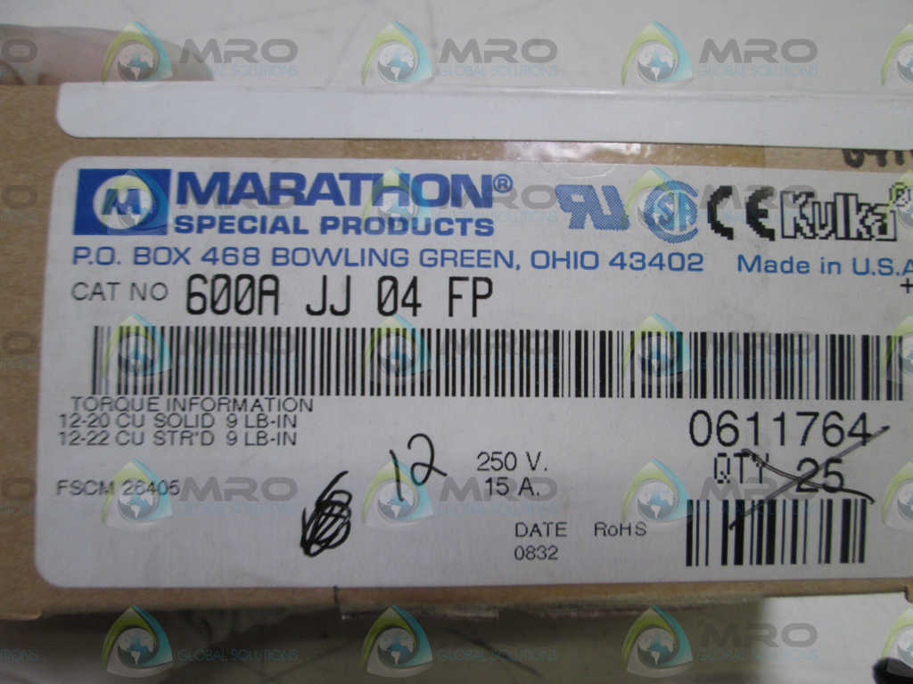 LOT OF 12 MARATHON TERMINAL STRIPS 600A JJ 04 FP *NEW IN BOX*