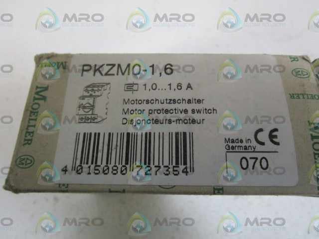 KLOCKNER MOELLER PKZM0-1,6 MANUAL MOTOR 1.0-1.6A (AS PICTURED) *NEW IN BOX*