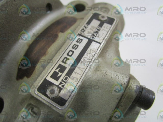 ROSS POPPET VALVE 1/4" 2751A2001 *USED*
