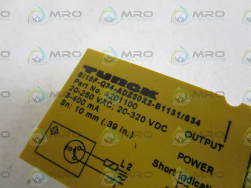 TURCK PROXIMITY SENSOR 3-400MA Bi10F-Q34-ADZ30X2-B1131/S34 *NEW IN BOX*