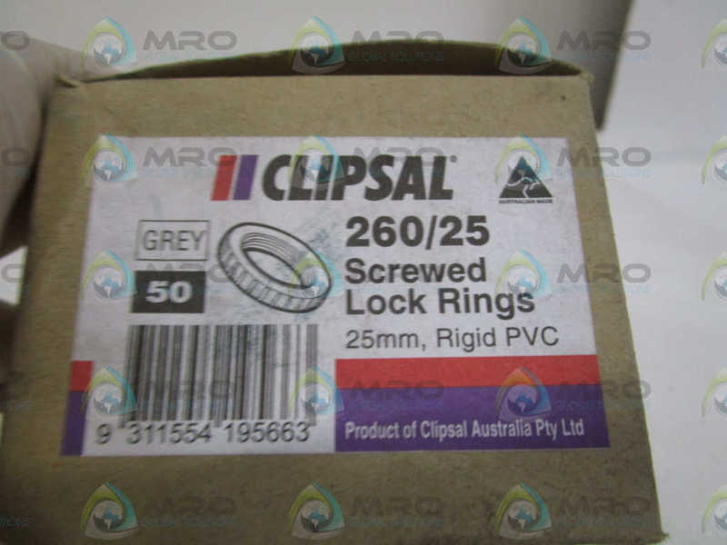 LOT OF 50 CLIPSAL SCREWED LOCK RINGS 260/25 *NEW IN BOX*