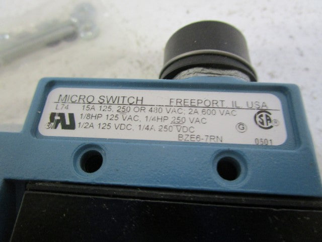 MICROSWITCH LIMIT SWITCH BZE6-7RN *NEW NO BOX*