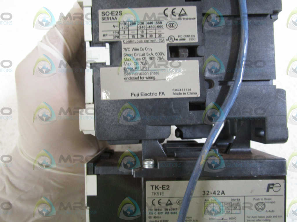 FUJI ELECTRIC CONTACTOR RELAY SC-E2S/TKE2 32-42A/ SZ-AS1/T *USED*