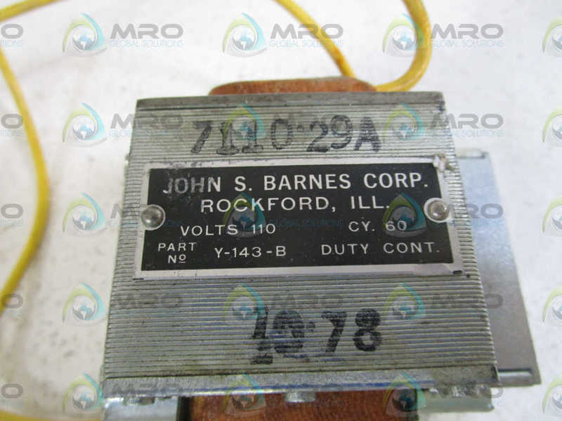 JOHN BARNES 110V Y-143-B UNMP