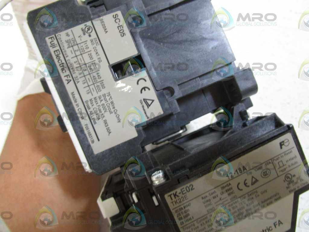 FUJI ELECTRIC CONTACTOR SC-E05/ TK-E02 12-18A/ SZ-AS1/T *USED*