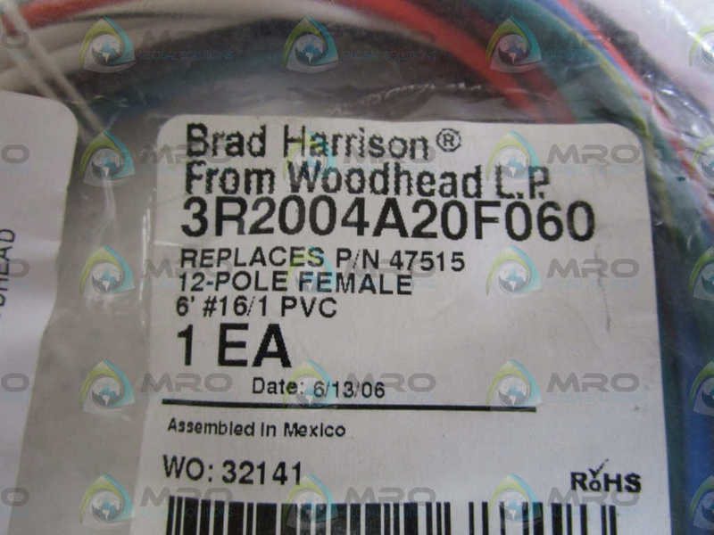 BRAD HARRISON FEMALE CORDSET 3R2004A20F060 * NEW IN FACTORY BAG *