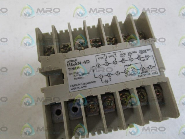 OMRON H5AN-4D TIMER 100 TO 240VAC *USED*