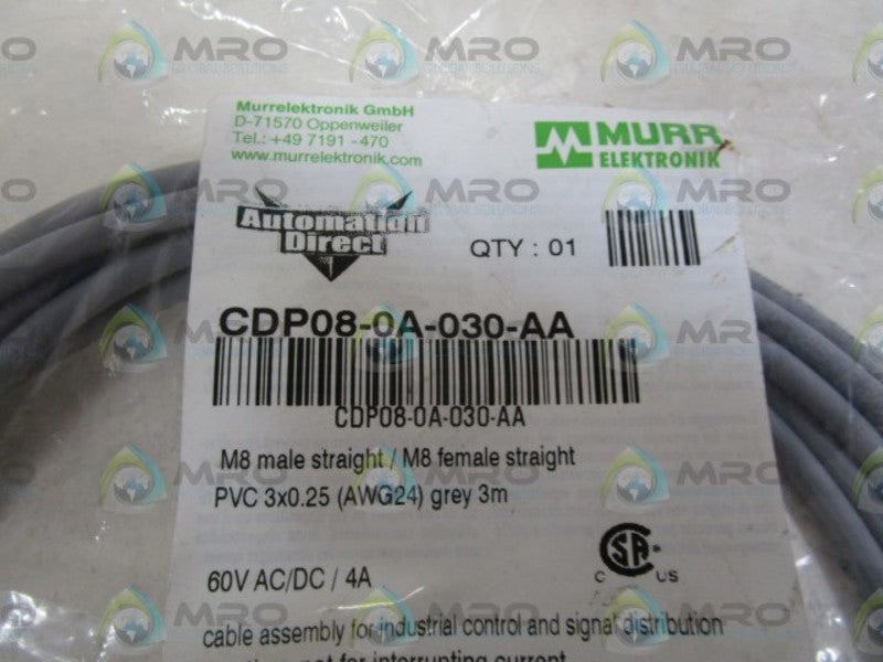 AUTOMATION DIRECT CABLE CDP08-0A-030-AA * NEW IN FACTORY BAG *