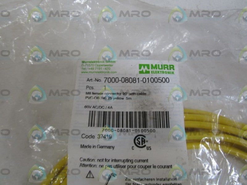 MURR ELEKTRONIK FEMALE CONNECTOR 7000-08081-0100500 *NEW IN FACTORY BAG*