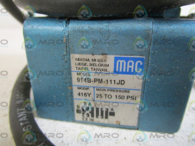 MAC VALVE PME-611JB W/ 914B-PM-111JD *USED*